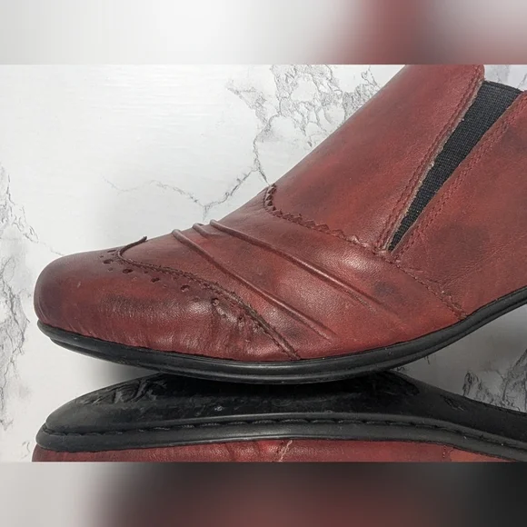 Rieker Mariah 30 Burgundy Leather Slip On Booties - EU 39 / US 8-8.5 - Picture 8 of 14